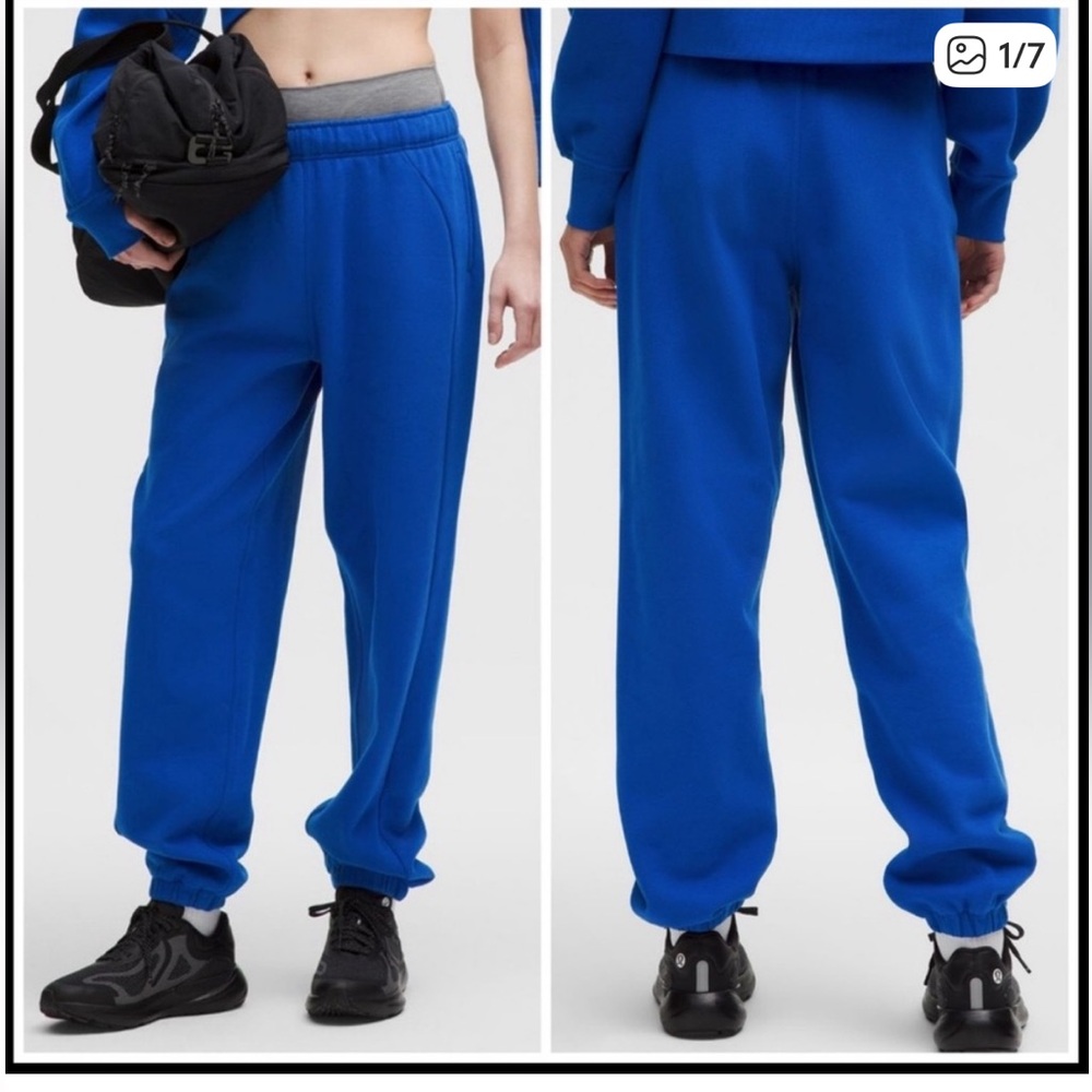 Lululemon Scuba Mid Rise Oversized Jogger Sweatpants in Galactic Blue EUC xs